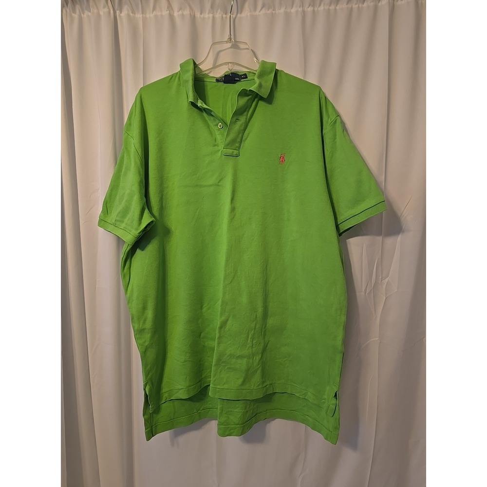 Polo Ralph Lauren Polo Shirt Mens XL Green Pink Pony Logo Classic Fit Cotton